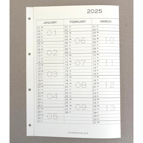 Calendar A4 - 2025